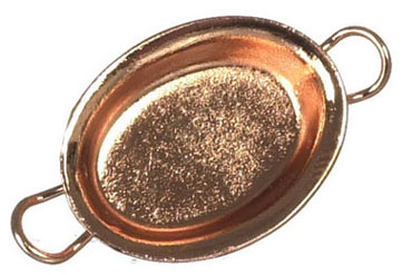 Dollhouse Miniature Oval Gratin, Copper